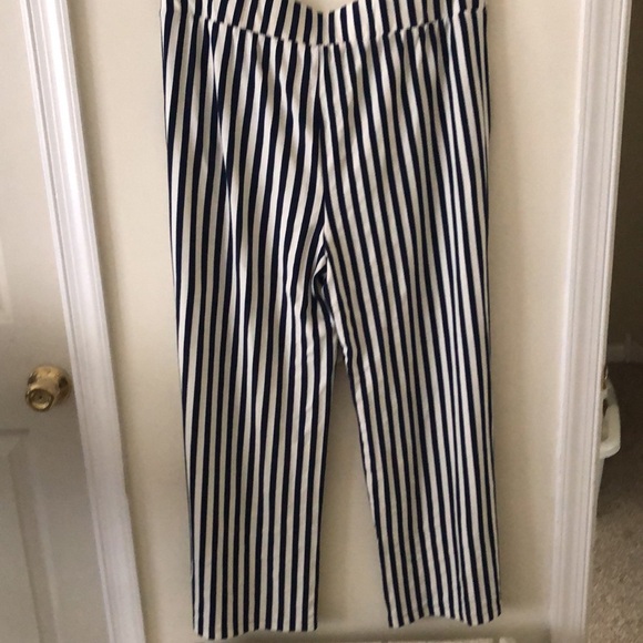 KWOT Any Body casual flare leg white with blue stripe summer/ spring pant . - Picture 5 of 5